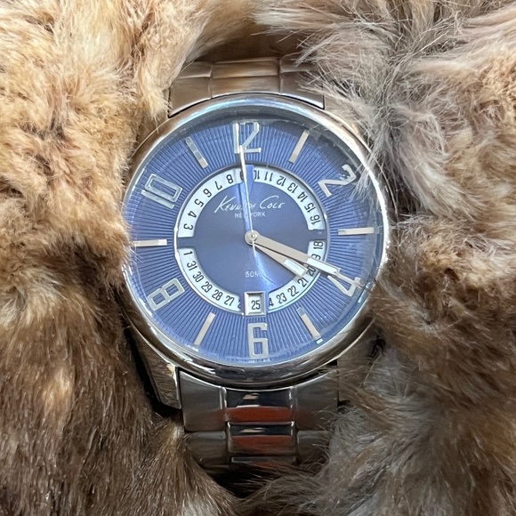 Kenneth Cole Watch KC3873 Men's Stainless Steel Watch w/ Blue Face & Multi-Dials - Picture 6 of 6